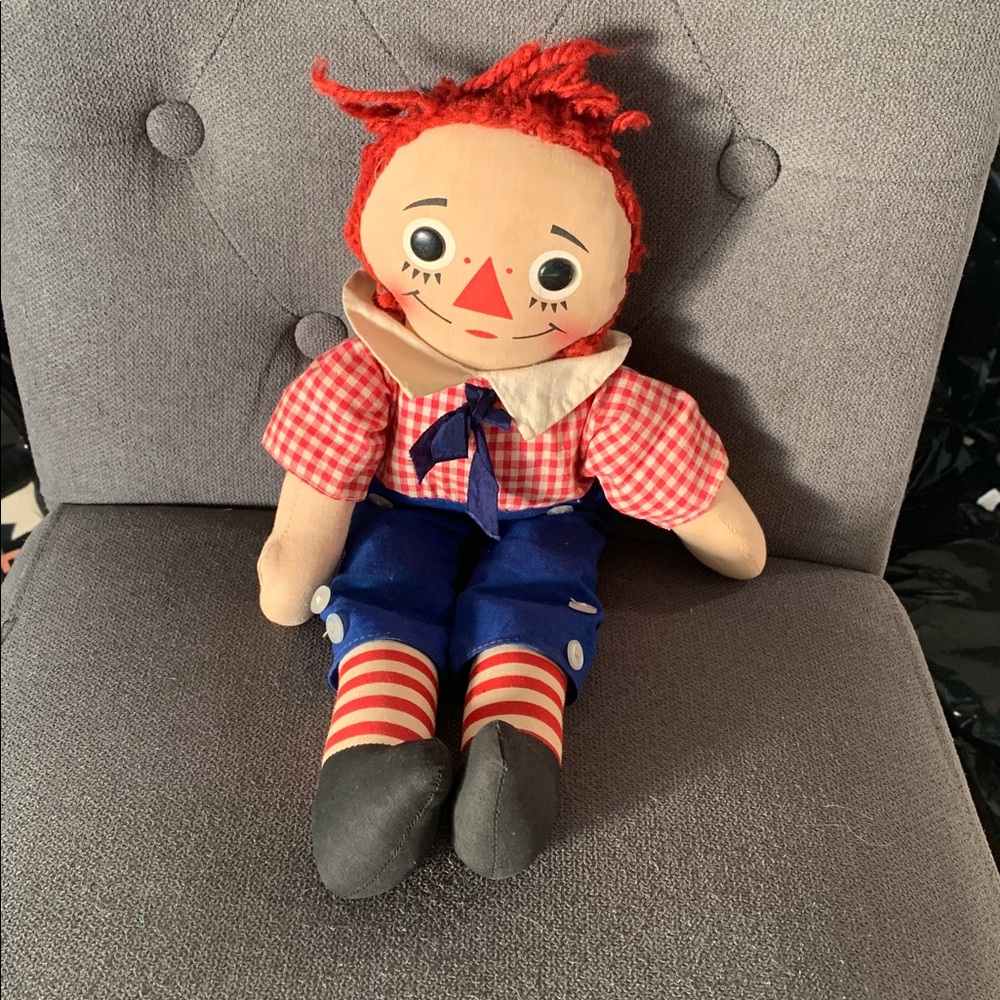 60-70s  vintage Raggedy Andy doll (wear And Tear ) Hair Cut Off